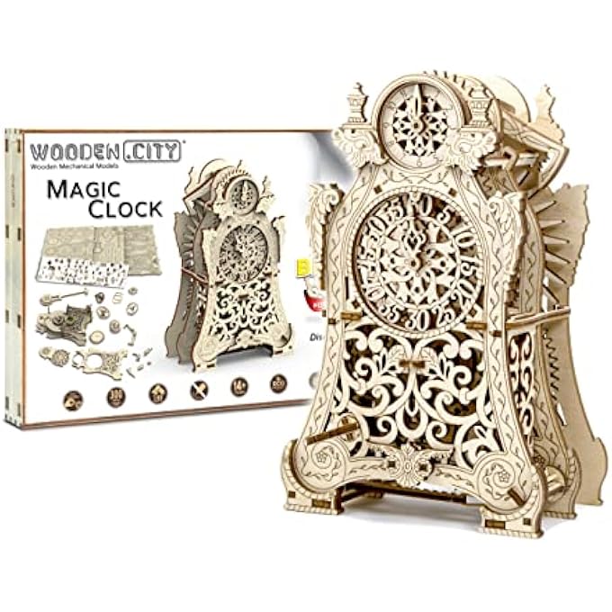 3D-HOLZFUNKTIONSBAUSTZE "MAGIC CLOCK" 3D-PUZZLE ZUSAMMENBAU OHNE KLEBSTOFF - Image 1